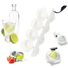 4-полостная форма для льда, круглая форма для льда, для коктейлей, виски, напитков, с крышкой, для самостоятельного приготовления льда, барный кухонный инструмент