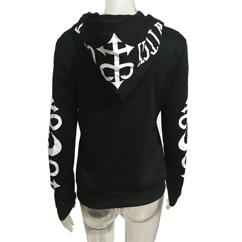 1 color 5 size Punk Style Women Hoodies Gothic Moon Letters Printed Sweatshirts Kpop Clothing Long Sleeve Zipper Jacket Coat | Женская