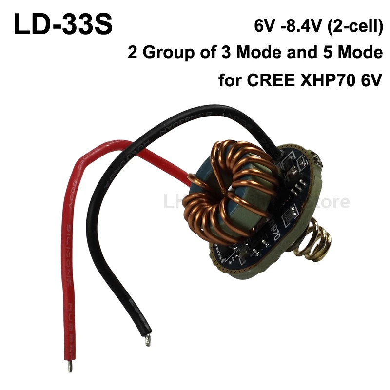 LD 33S 22 мм 4.8A 2 ячейка группа 3 режима и 5 режимов платы драйвера для Cree XHP70 (1 шт.)|group| |