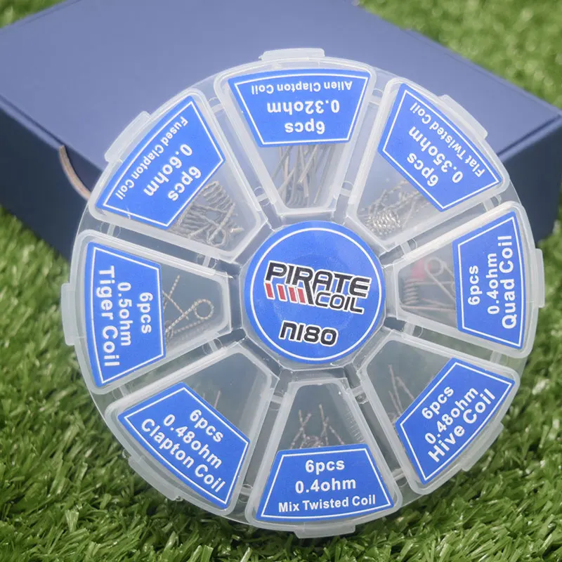 

Fused Clapton Coil NI80 8 in 1 Prebuilt Coil Alien Mix Twisted Flat Hive Quad A1 Premade Coils Kit For RDA RTA Atomizer and Vape