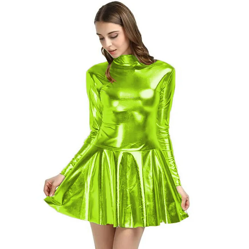 Женское платье-водолазка с длинным рукавом плиссированное платье-трапеция