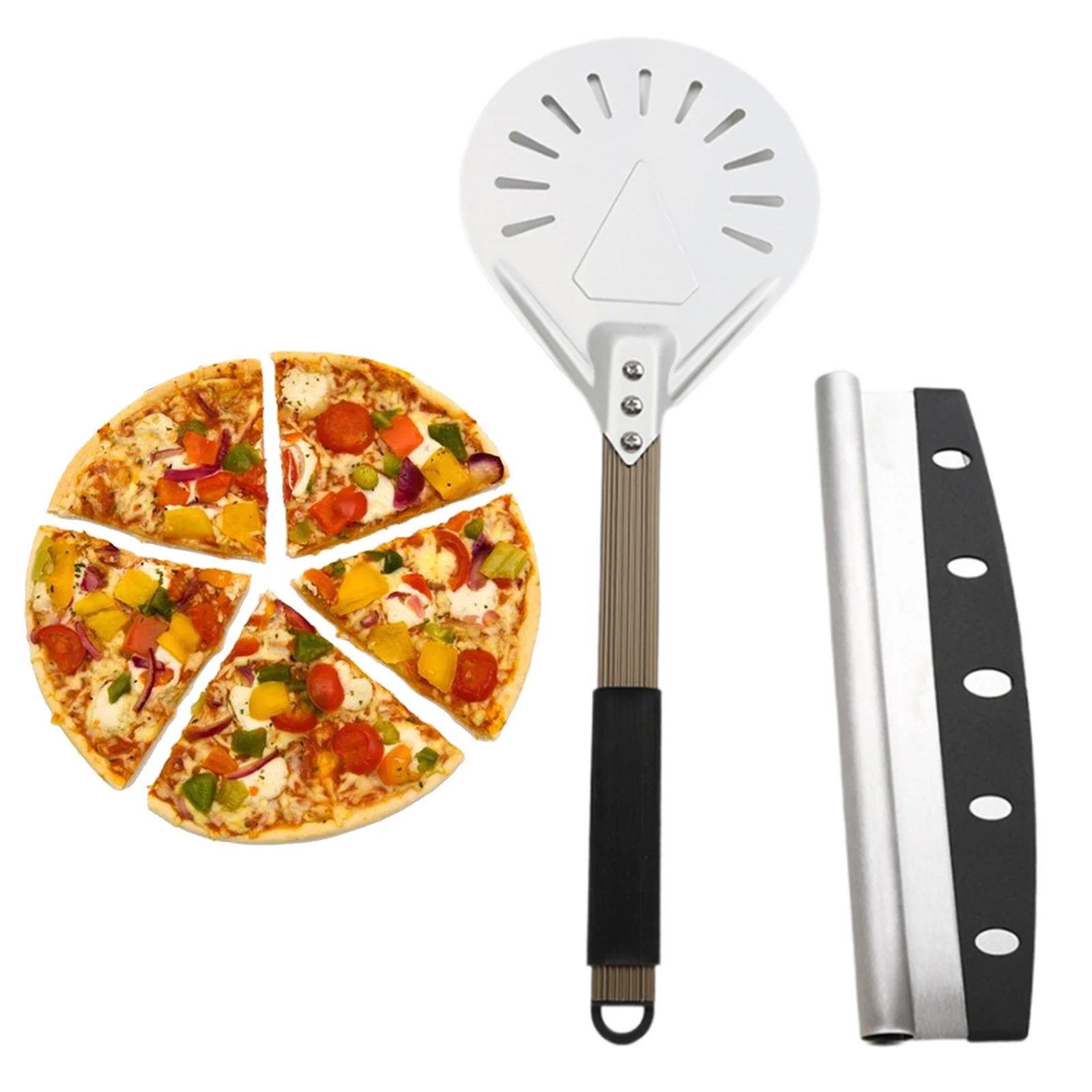 

Aluminum Alloy Pizza Peel Professional Pizza Spatula and Pizza Cutter Baking Tool