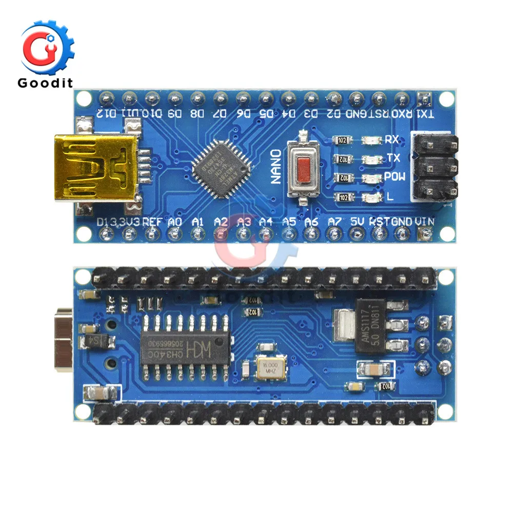 Плата контроллера Mini USB CH340 Nano v3.0 3 0 ATmega328P совместимая с Arduino драйвер V3.0 ATmega328 -