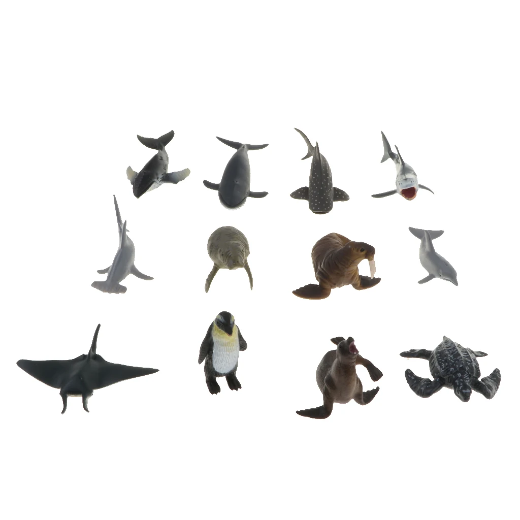 12x Plastic Marine Animal Model Figures Kids Educational Science Nature Toy | Игрушки и хобби