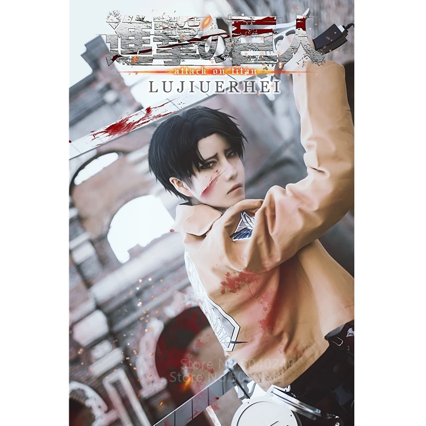 4 шт. аниме одежда атака на Титанов Косплей Levi Ackerman куртка Костюмы Хэллоуин для