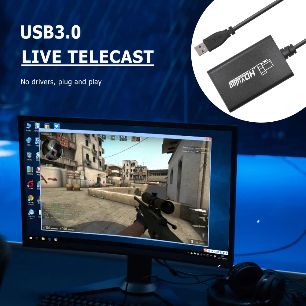 Карта видеозахвата HDMI совместимая с USB 3 0 1080P 60fps устройство для захвата видео в