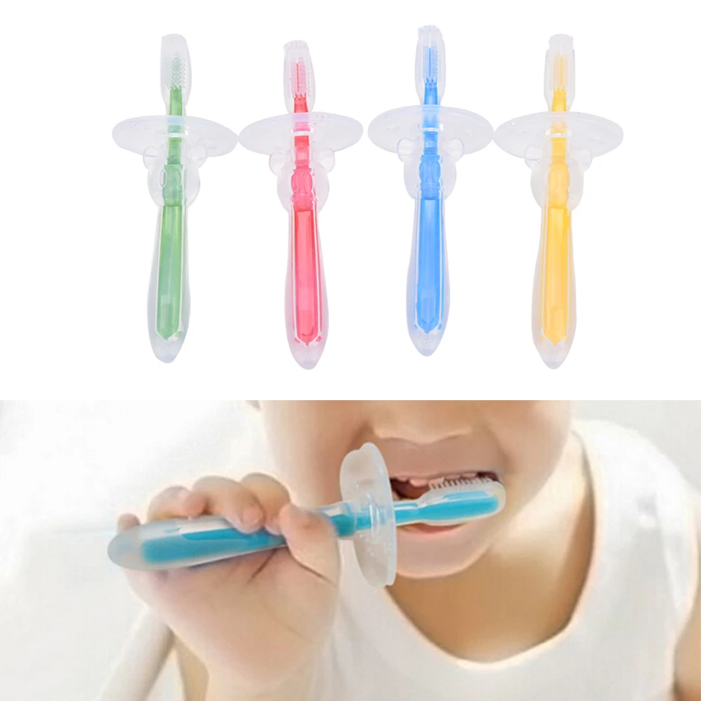 1pce silicona ni&ntilde;os mordedor de entrenamiento cepillos de dientes cepillo de dientes herramienta de cepillo para reci&eacute;n nacido-5