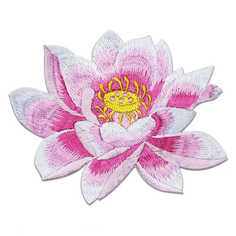 Аппликация для одежды Lotus на заказ вышитая нашивка с цветами джинсов курток