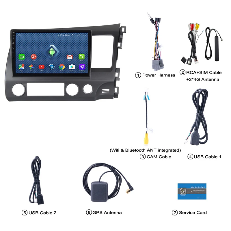 4G Lte 10 &quotAndroid 9 1 автомобильный DVD-радио мультимедийный плеер для RHD Honda Civic 2004 2005 2006