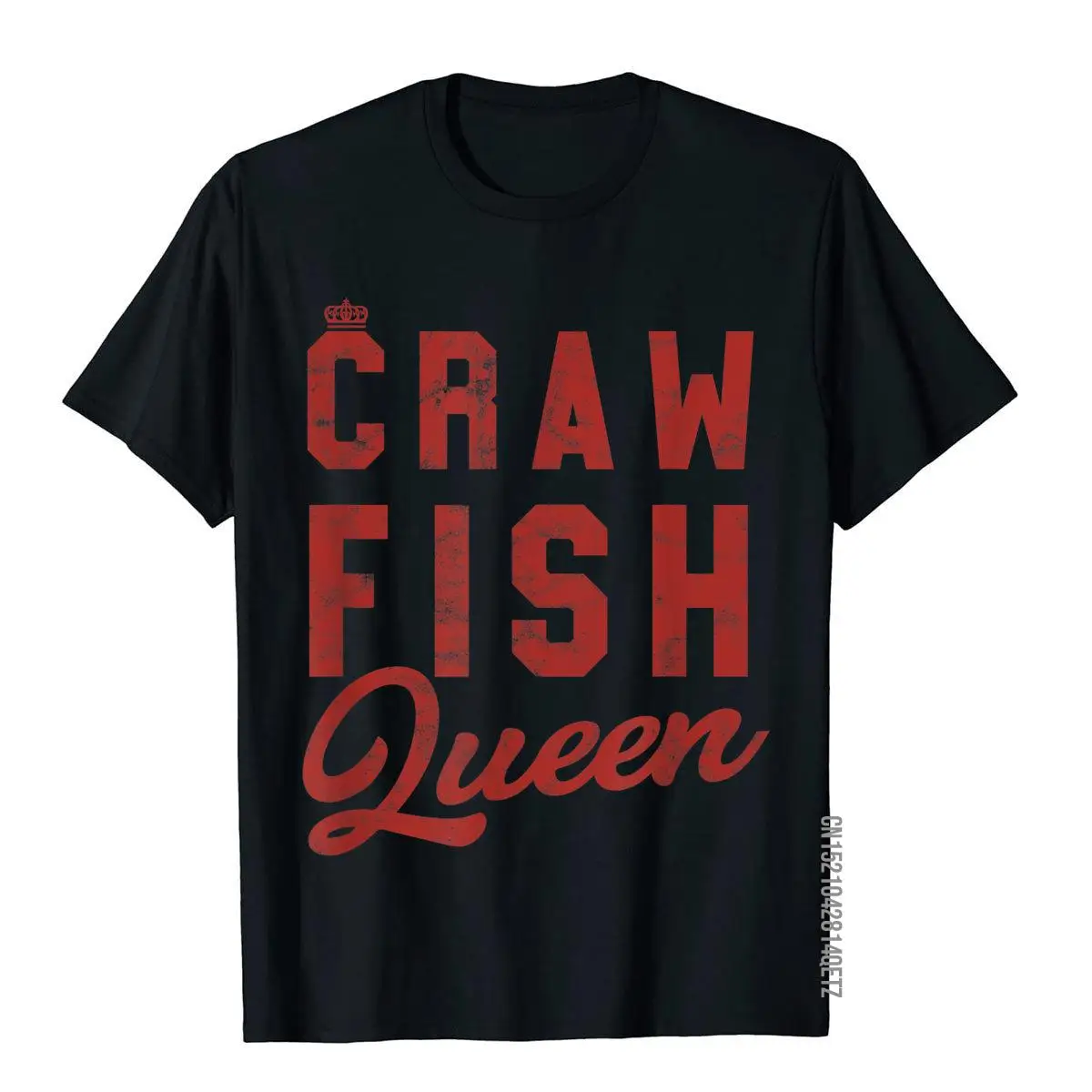 Crawfish Queen Funny Louisiana Crawfish Women's Shirt Red T Shirts Tops Tees Retro Cotton Leisure Custom Men