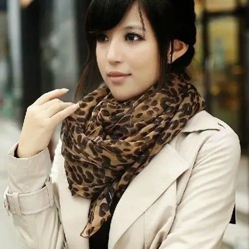 

Women Fashion Long Leopard Shawl Scarf Wrap Lady Chiffon Wrap Stole Gift