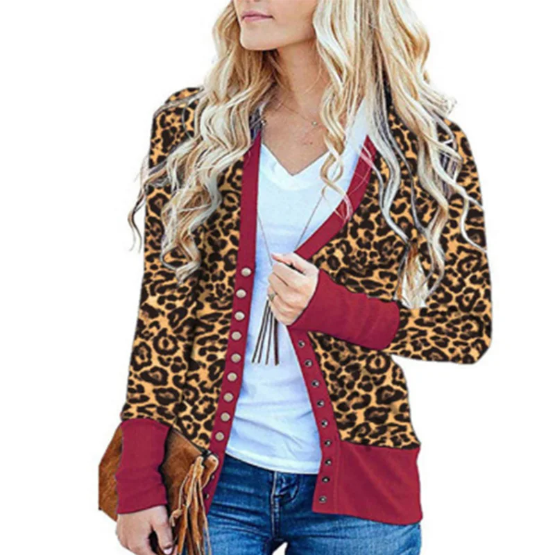 

2021 autumn hot sale striped print stitching mid-length long-sleeved women's cardigan coat