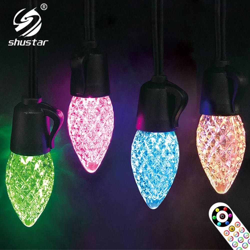 

LED Christmas Light String Colorful Bulbs Waterproof RGB Light String Outdoor Yard Christmas Decoration Light Indoor Night Light