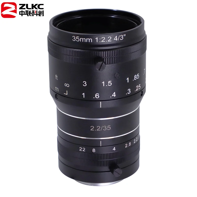 Ручной диафрагмой Lens12mm16mm25mm35mm50mm 4/3 дюймов фиксированный фокусный низкий уровень искажений объектив FA С-образное крепление для объектива Об...