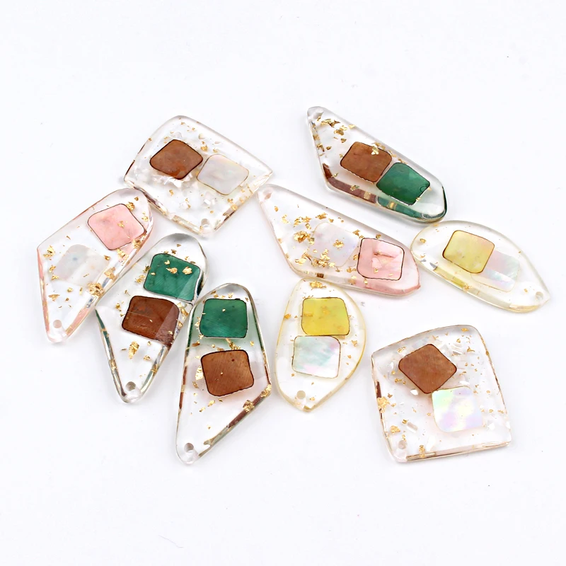 5 шт. модные серьги из смолы амулеты необычная прозрачная оболочка фурнитура