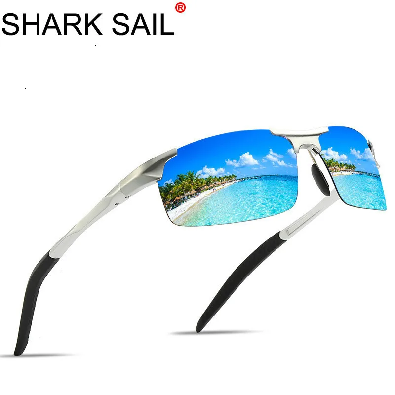 Мужские солнцезащитные очки Polaroid поляризационные в алюминиевой оправе для