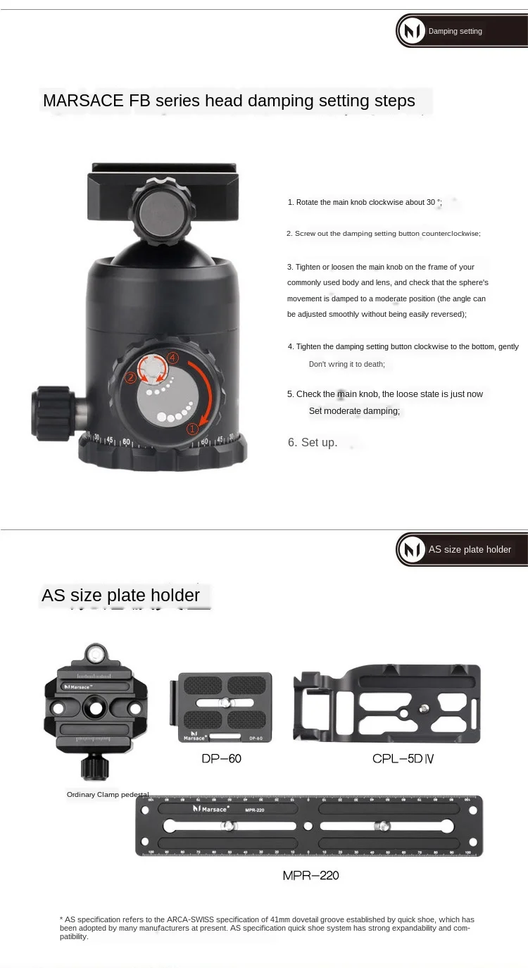 

MARSACE MT-2541T + FB-2 + DP60 Carbon Fiber Reverse Folding SLR Photography Camera Travel Tripod Set