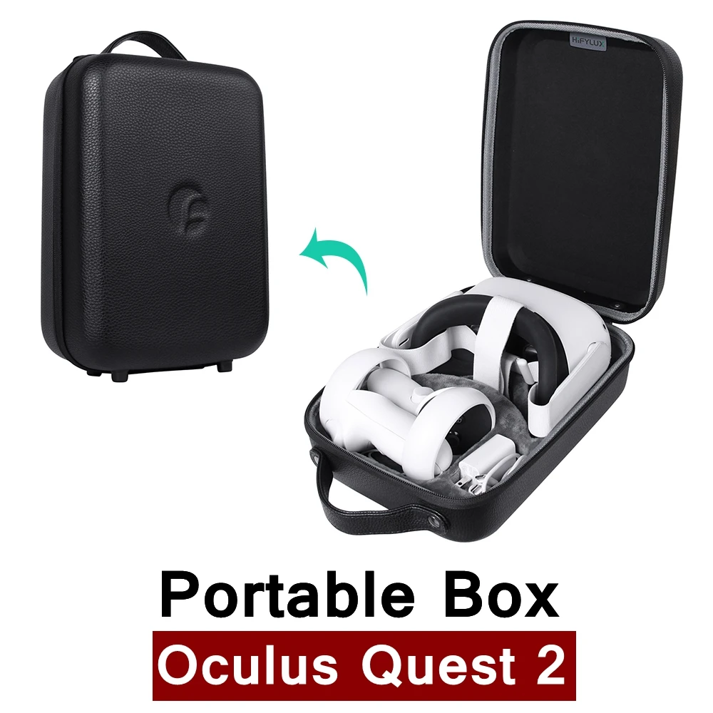 

Portable Box For Oculus Quest 2 VR Headset Glasses Controller Travel Case Protective Leather Bag for Oculus Quest 2 Accessories