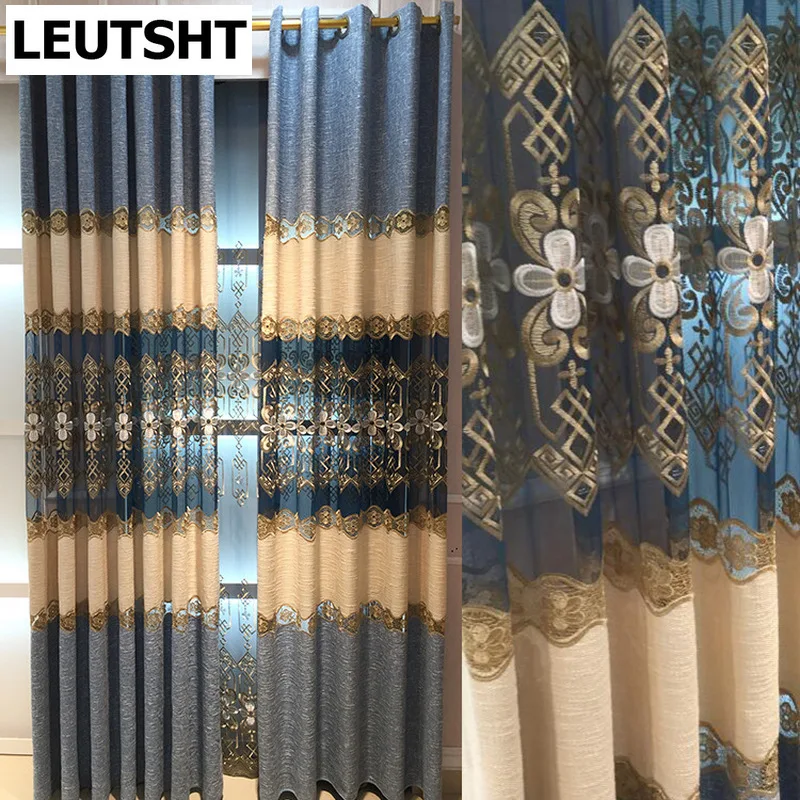 

Modern Curtains for Living Dining Room Bedroom Cotton and Hemp Curtains Finished Product Simple Hollow Embroidery Curtains Cloth