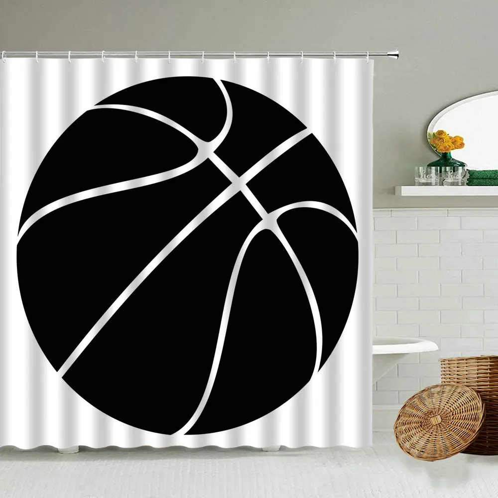 Спортивная душевая занавеска для баскетбола футбола креативный дизайн