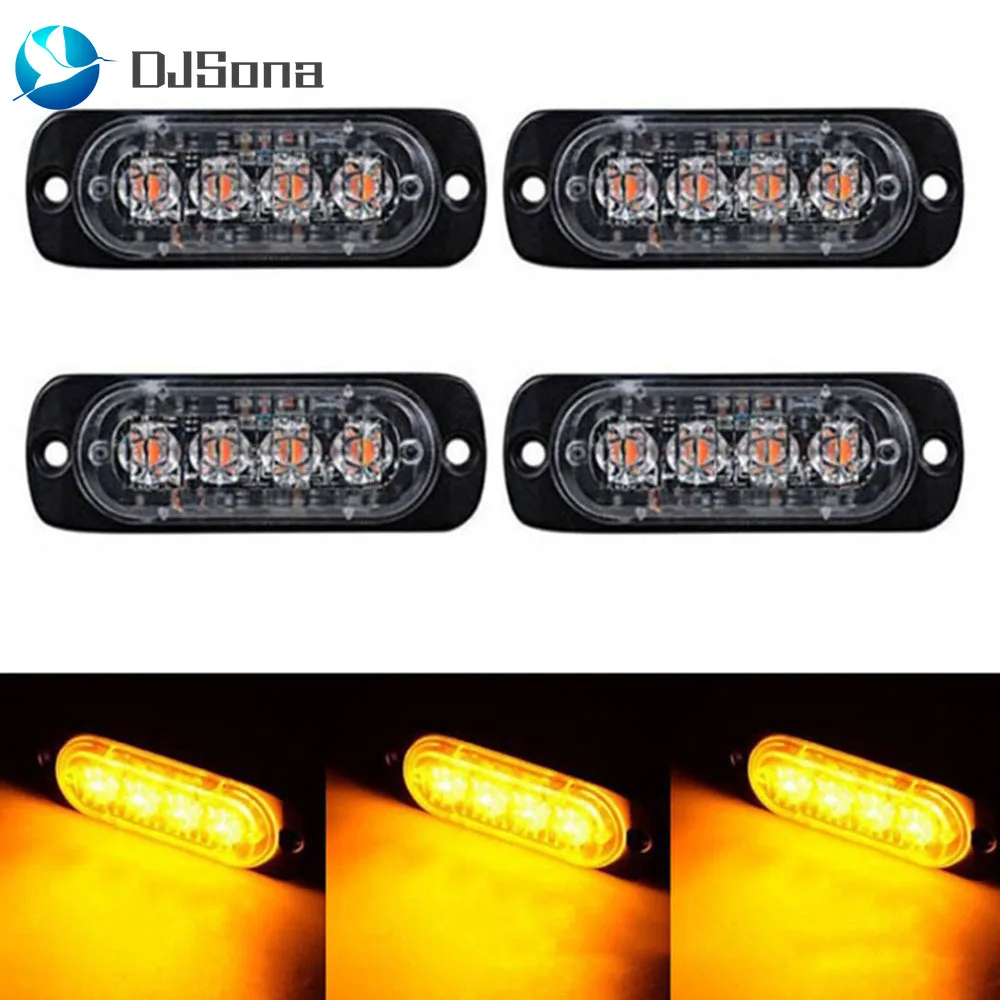 DJSona авто Стайлинг ярко белого и желтого цвета красные синие Янтарный 4