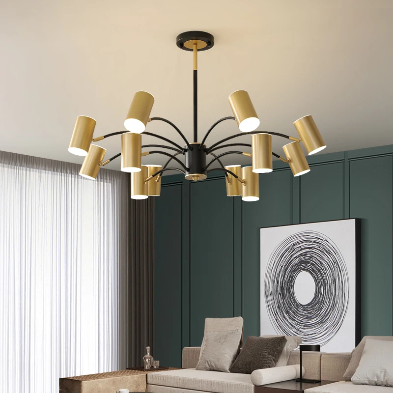 Скандинавские подвесные светильники, потолочный светодиодный винтажный светильник черного и золотого цвета для гостиной, столовой, кухни