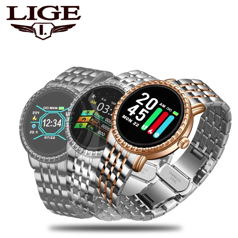 

LIGE 2020 New Smart Watch Men Women Activity Fitness Tracker heart rate blood Pressure Monitor For Android ios Sports smartwatch
