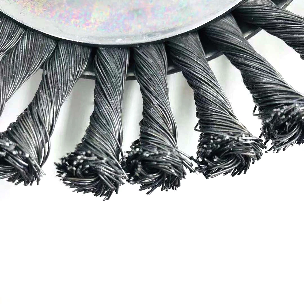 

8 inch Garden Weed Steel Wire Brush Break-proof Rounded Edge Weed Trimmer Head for Power Lawn Mower Grass Steel Trimmer Head