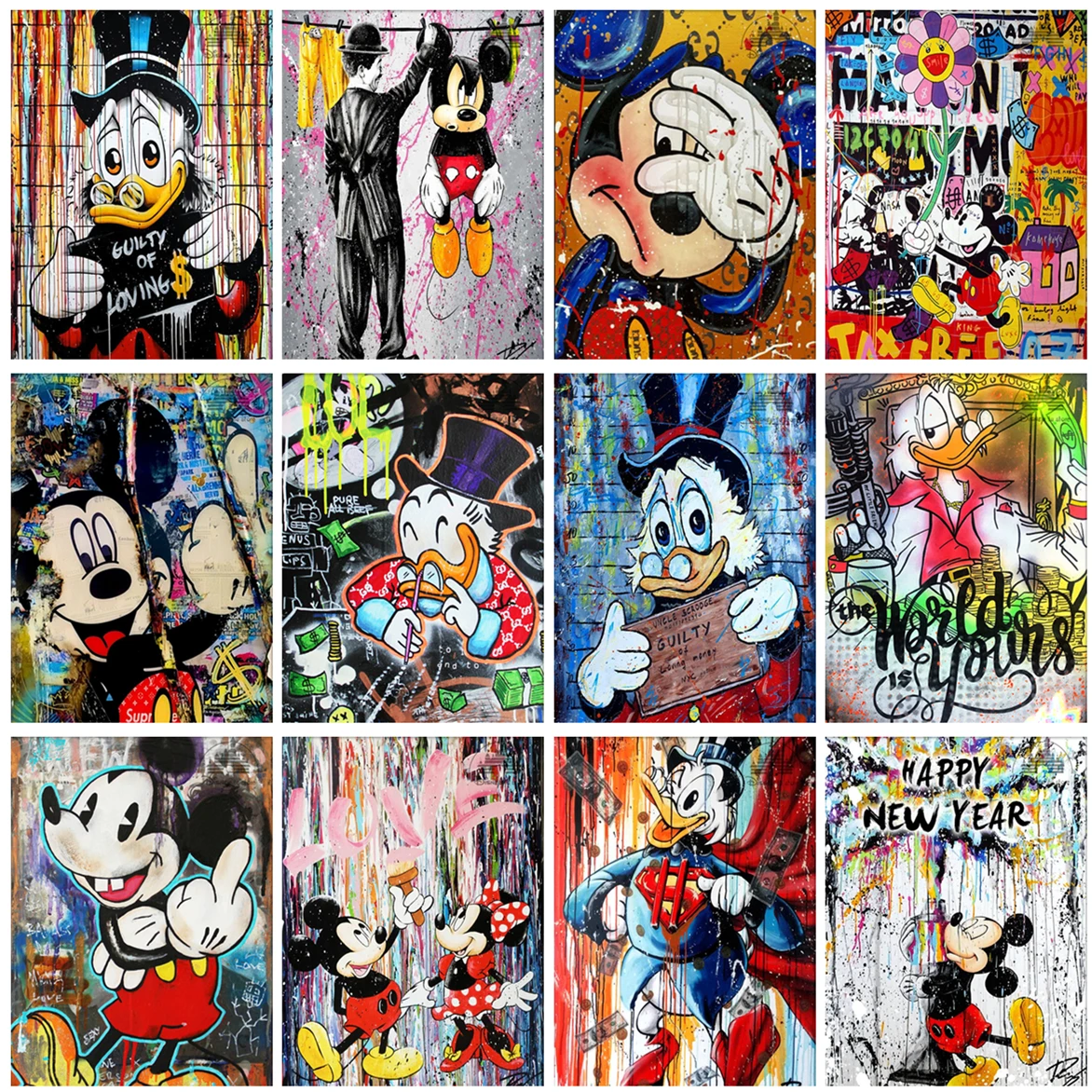 

5d Diy Diamond Painting Disney Mickey Mouse And Donald Duck Cartoon Square/Round Diamond Embroidery Handmade Mosaic Home Decor