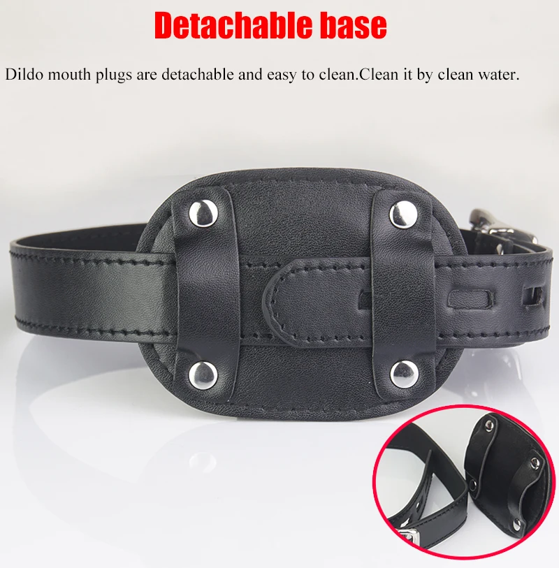 Из черной кожи с открытым Кляпы для рта голова жгут ремешок на пенис кляп БДСМ