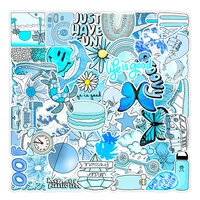 10 30 50PCS New Blue Small Fresh Graffiti Stickers Car Trunk Mobile Phone Water Cup Waterproof Stickers Wholesale