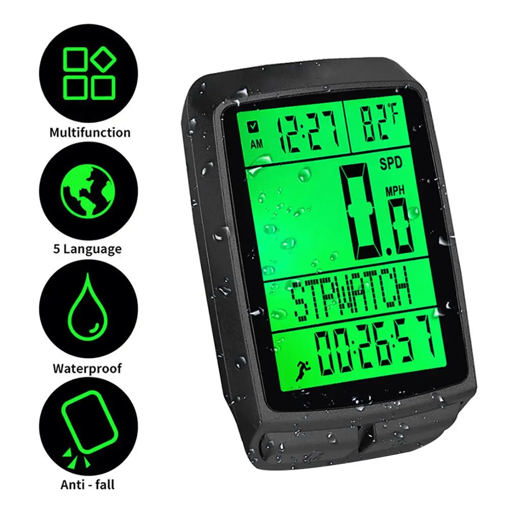 

Cycling Computer Mountain Bike Road Cycling LED Backlit Speedometer Odometer Bicycle Accessory