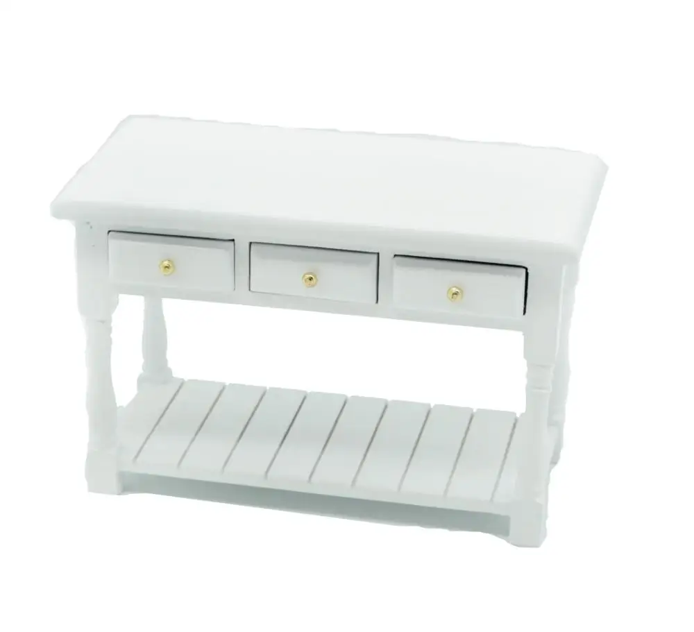 White table 1:12 Кукольный домик миниатюрная мебель для кукол 3,9" квадратный белый умывальник Набор для украшения ванной комнаты - Цвет: White table