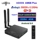 Приставка Смарт-ТВ UGOOS AM6B Plus, Android 9,0, 4 + 32 ГБ, 2,4 ГГц
