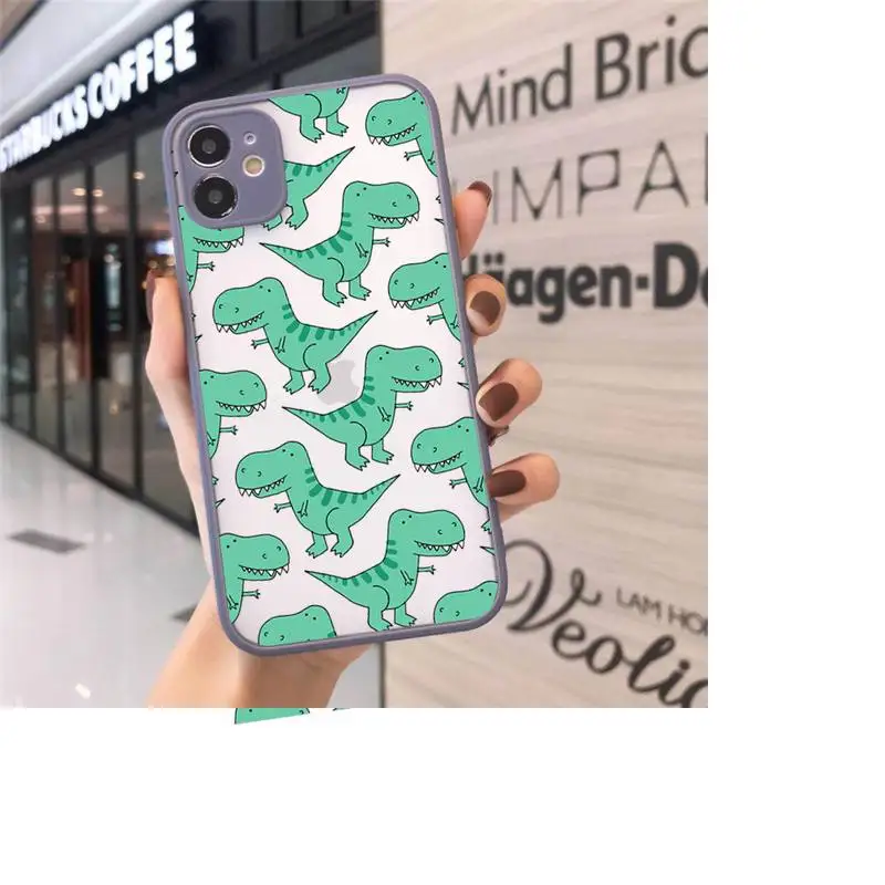 

dinosaur Phone Case Matte For iPhone 12 Mini 11 Pro XR XS Max 7 8 Plus X Hard PC Back Cover