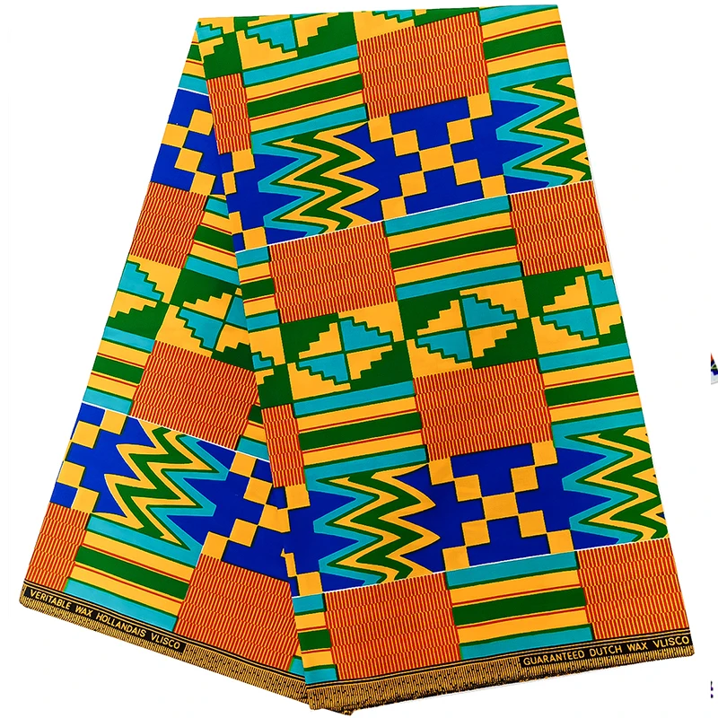 Tela africana con estampado de cera, tejido con estampados de Ankara, 6 yardas, poliéster, para vestido, ropa africana