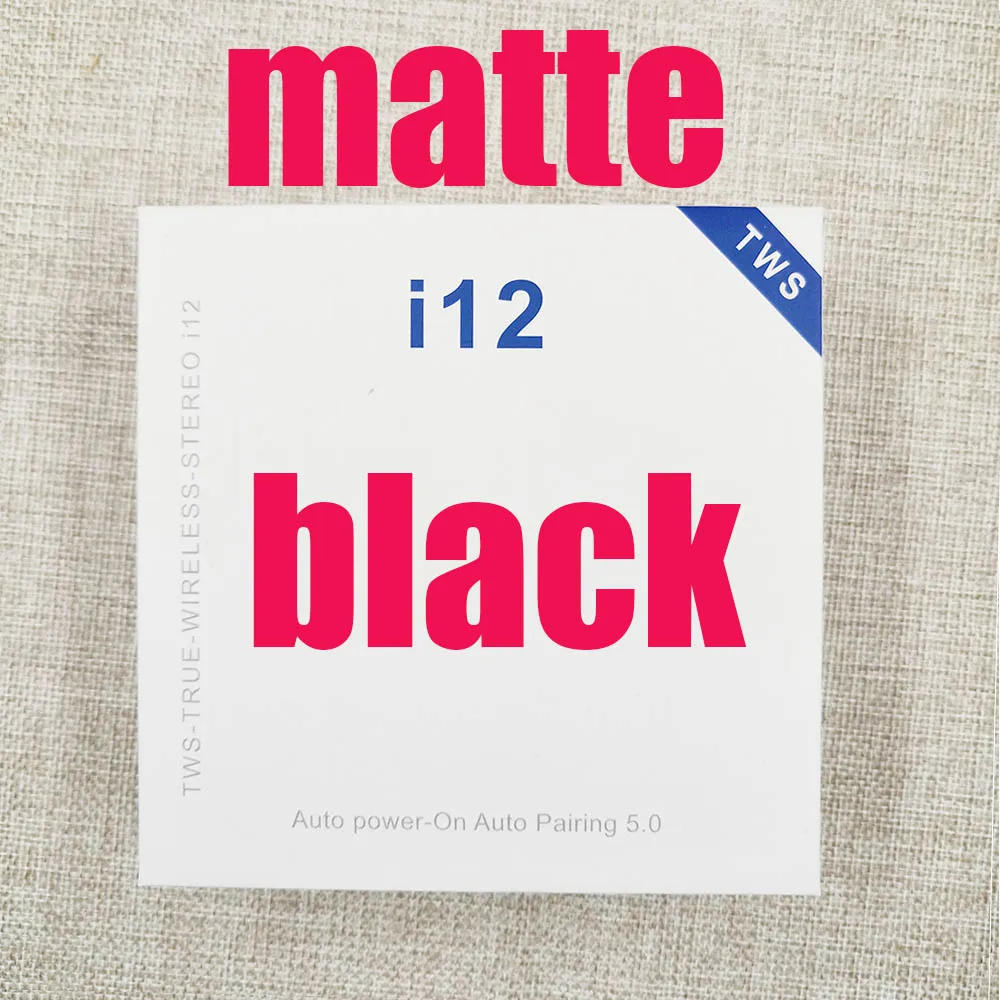 I12 C Black Матовый i12 наушники-вкладыши tws Bluetooth 5,0 наушники Pop Up туры стерео наушники i12tws оригинальные наушники для мобильных телефонов - Цвет: I12 C Black