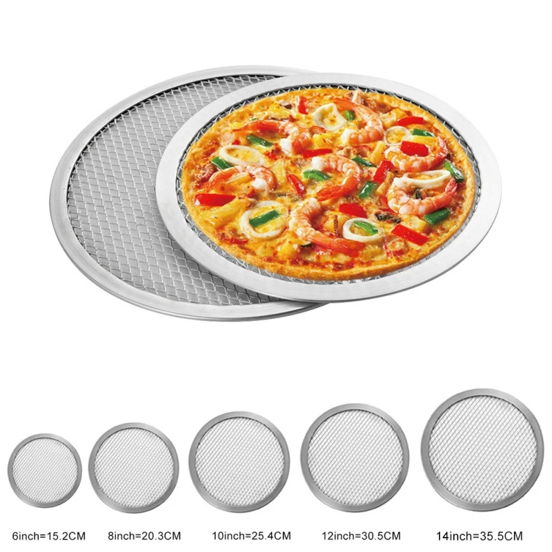 Baking Tray for Round Aluminum Pizza DIY Screen Metal Net Non-stick Mold For Oven | Дом и сад