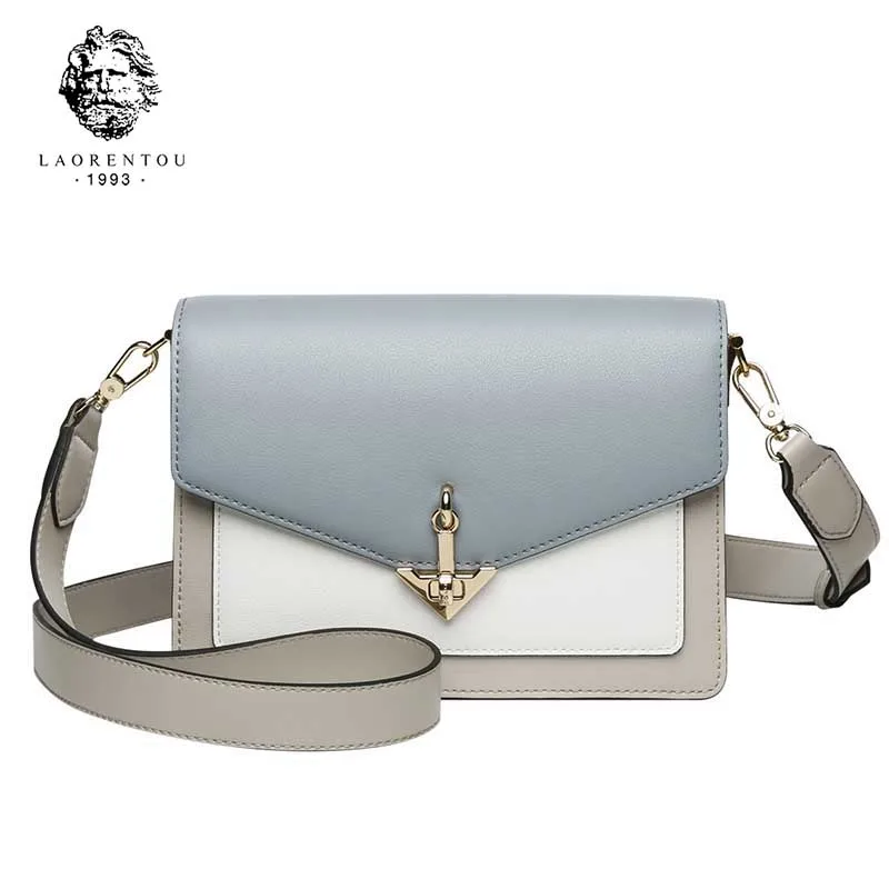 LAORENTOU летние сумки через плечо женская сумка-мессенджер из спилка с клапаном