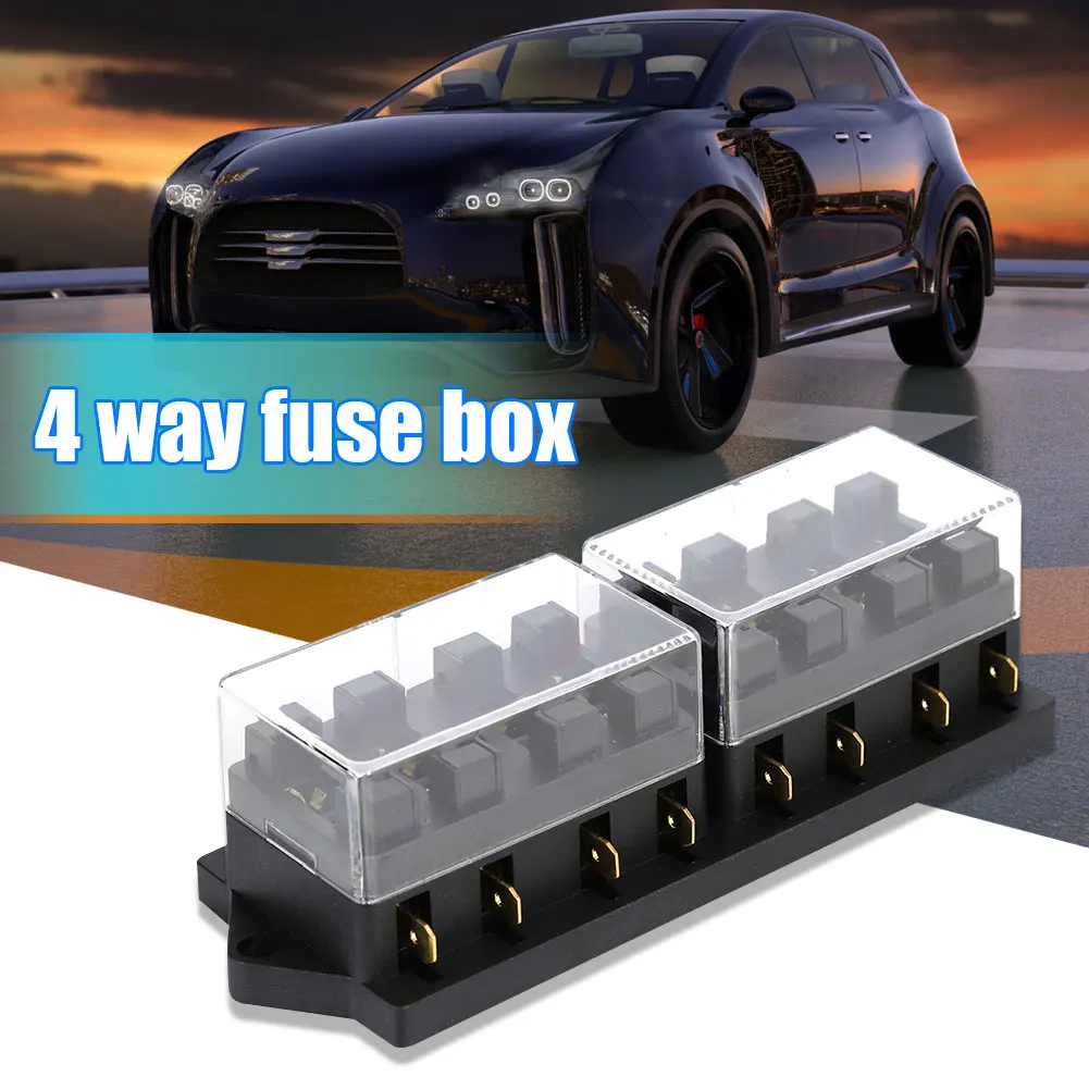 

Automotive Blade Fuse Block Holder Automotive Middle-sized Blade Fuse Box with Blade Terminal Transparent Cover