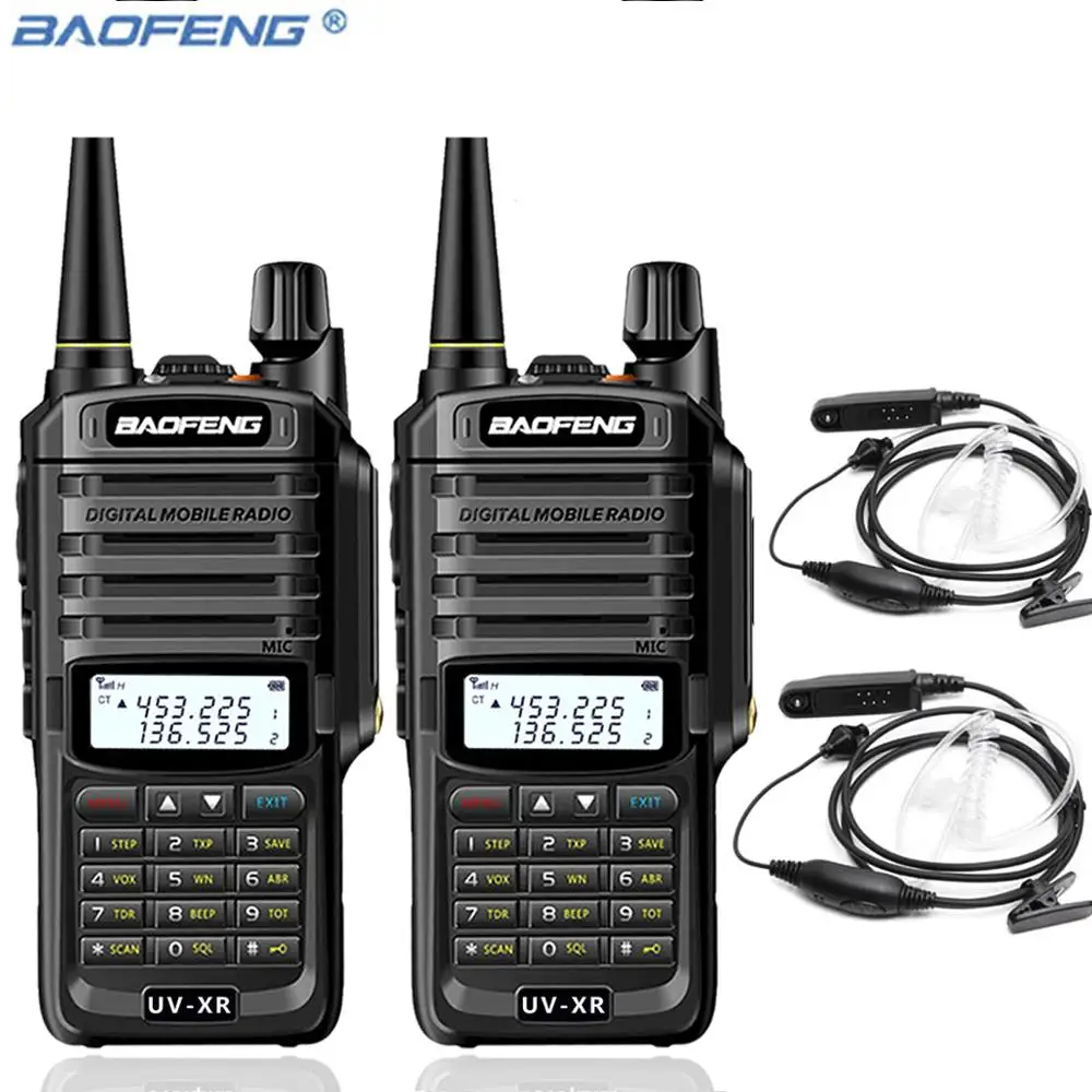 ac headset 2 шт. Baofeng UV-XR 10 Вт Высокая мощность IP67 Водонепроницаемый двухстороннее радио Двухдиапазонная портативная рация для охоты, пешего туризма, дождя - Цвет: ac headset