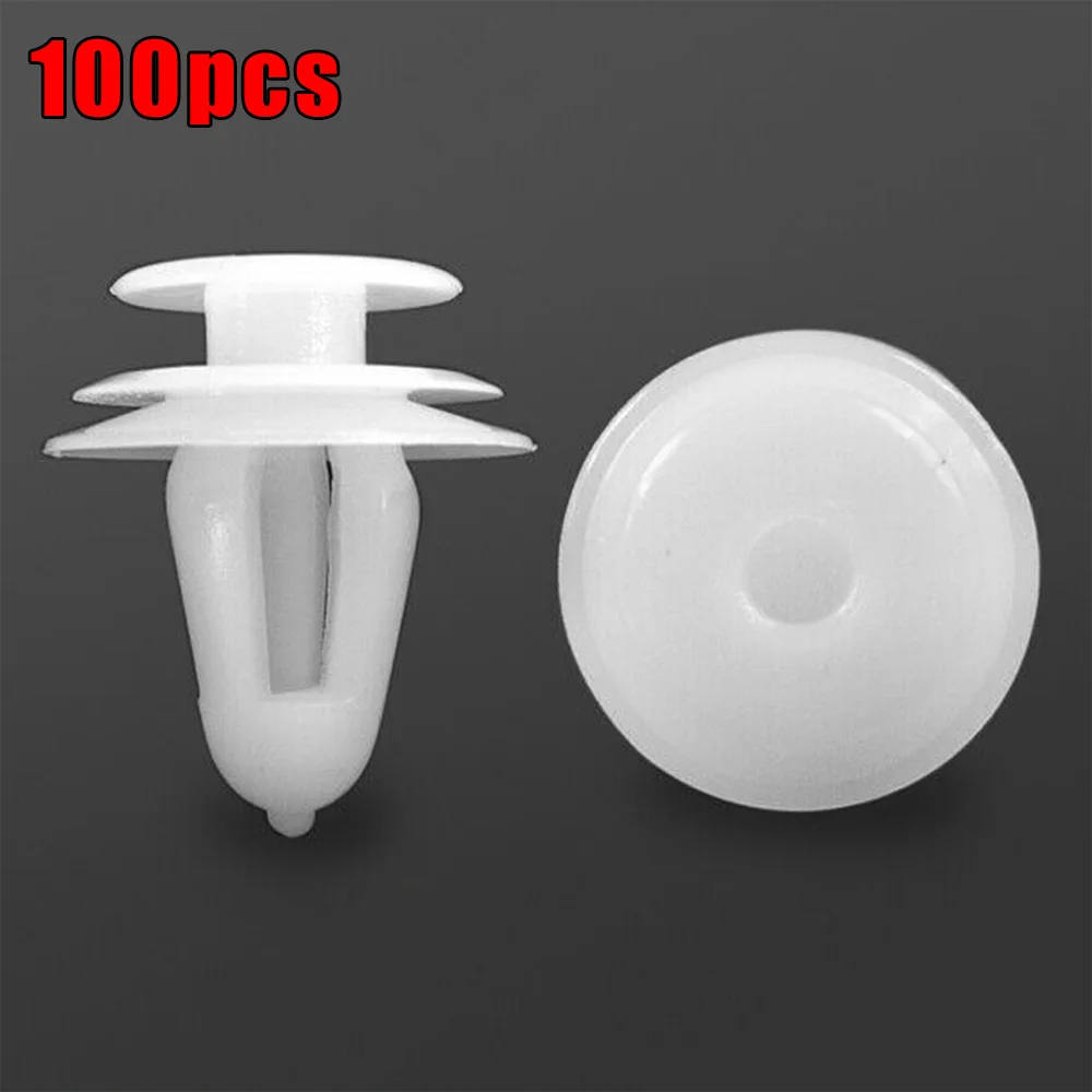 

100Pcs Fixed clip Bumper Car Fender For Toyota Honda Plastic Push White