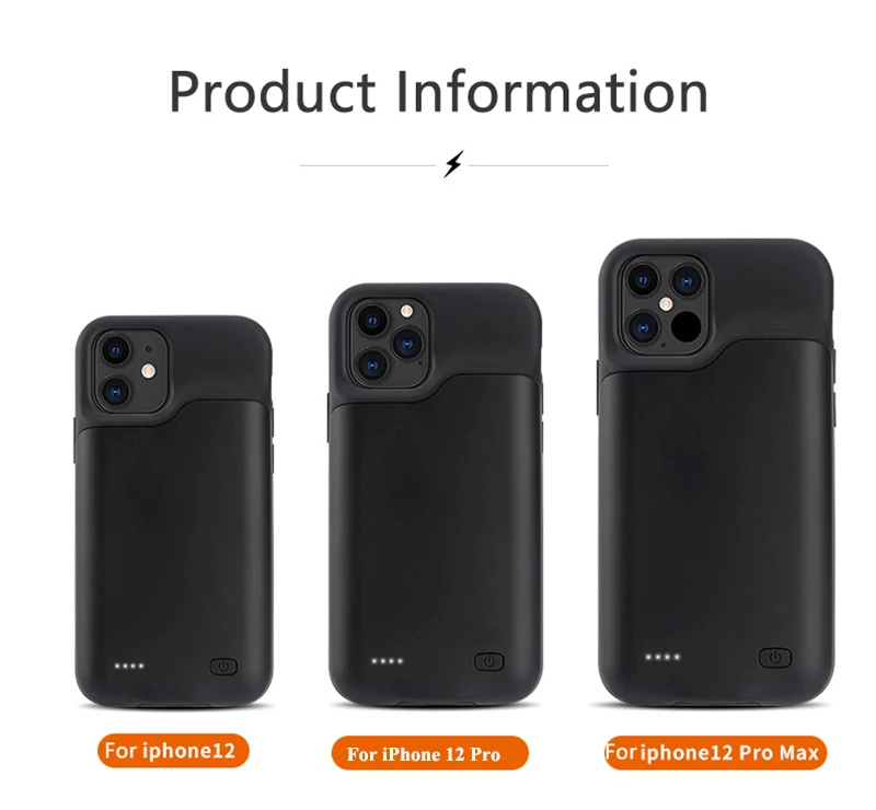 

Wireless Charging Battery Charger Case for iPhone 12 12Pro 12 Pro Max Power Bank Charger Case for iPhone 12 Pro Max Battery Case