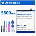 Аккумулятор GUKEEDIANZI для UMI Umidigi F2, 5800 мач, 100%, Новые запасные части, аксессуары для телефона, аккумуляторы с инструментами
