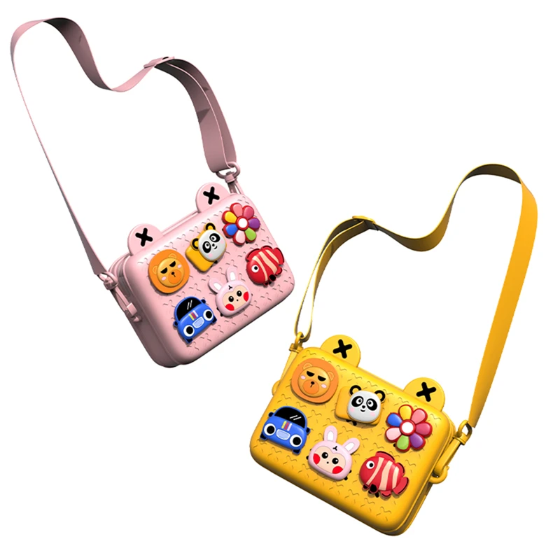 Kids Crossbody Toddler Purse Cute Shoulder Messenger Bags Children Handbag for Boys Girls Removable DIY Cartoon Deco