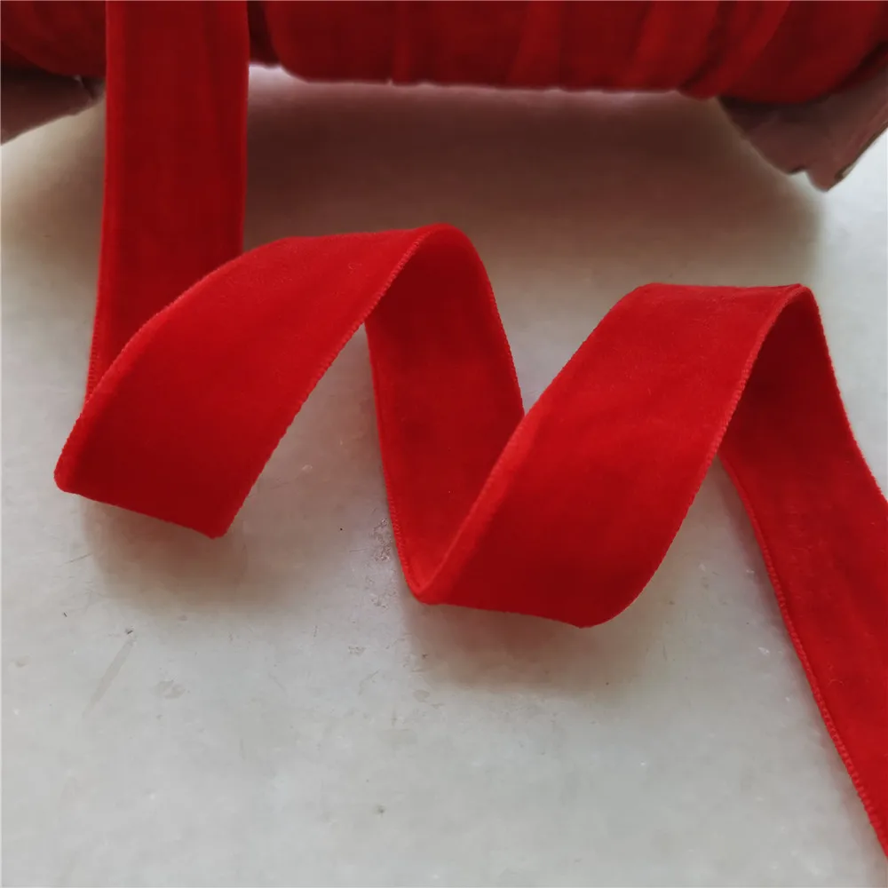 

5yards Red Nylon Double Sided Velvet Ribbon,velour Ribbon Webbing Diy Accessories