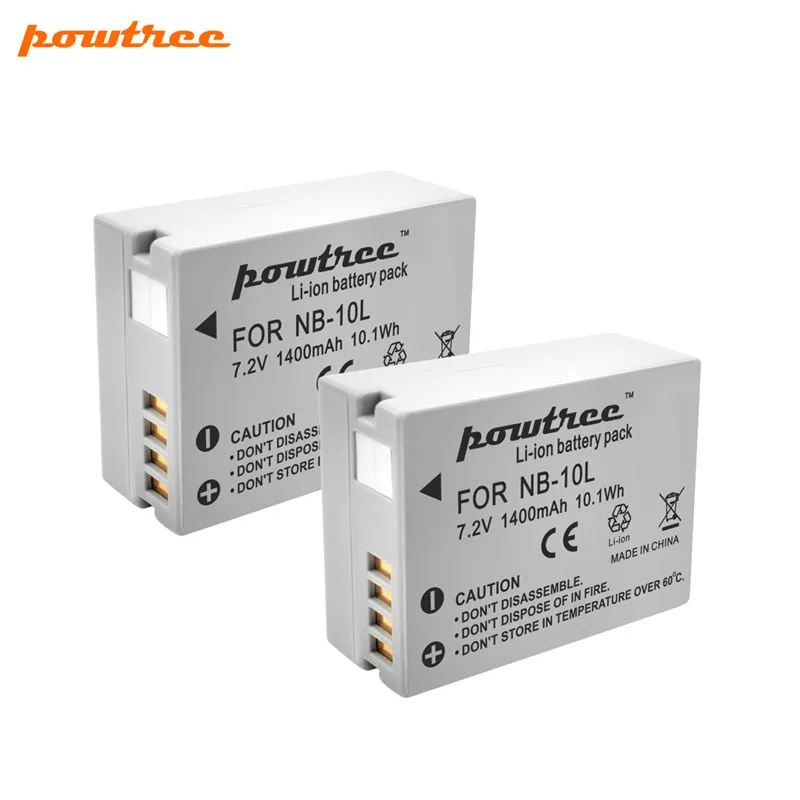 Аккумуляторная батарея Powtree для Canon NB 10L PowerShot G15 G16 SX40 SX60|Цифровые аккумуляторы| |