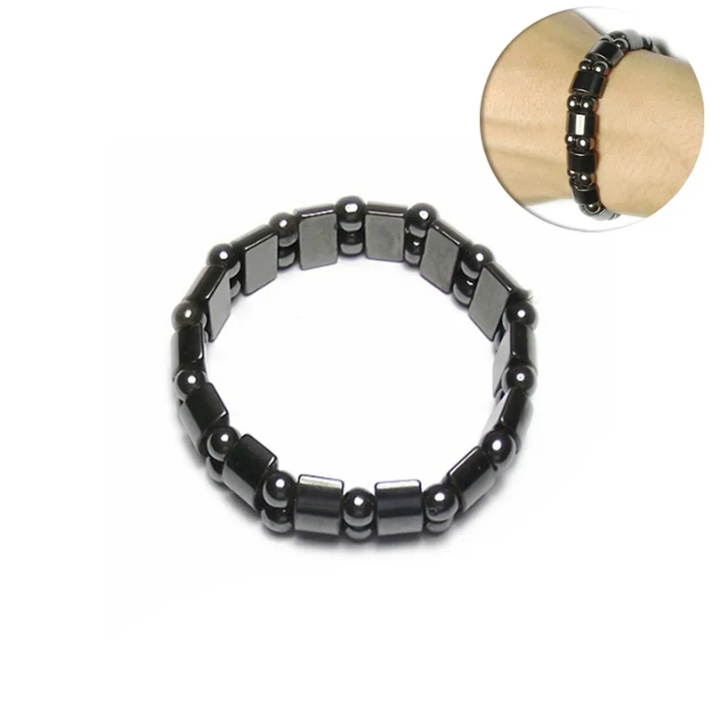 

Weight Loss Round Black Stone Magnetic Therapy Bracelet Health Care Magnetic Hematite Stretch Bracelets New