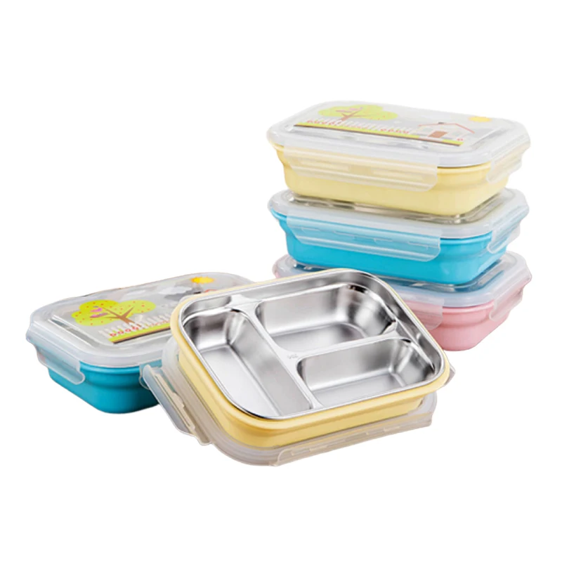 Портативный Ланч-бокс из нержавеющей стали 304 коробка для бенто контейнер