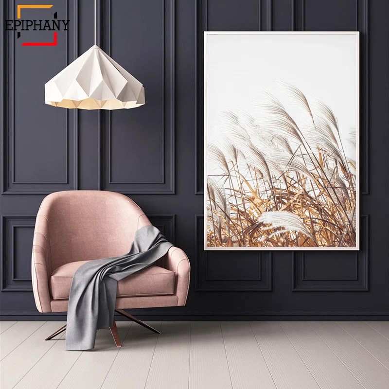 Картина на холсте растительная современный минималистичный постер